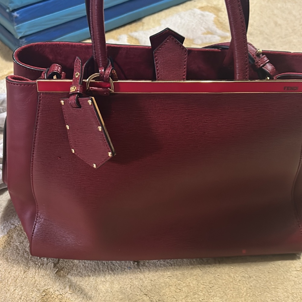 Fendi Deep Red Leather Satchel